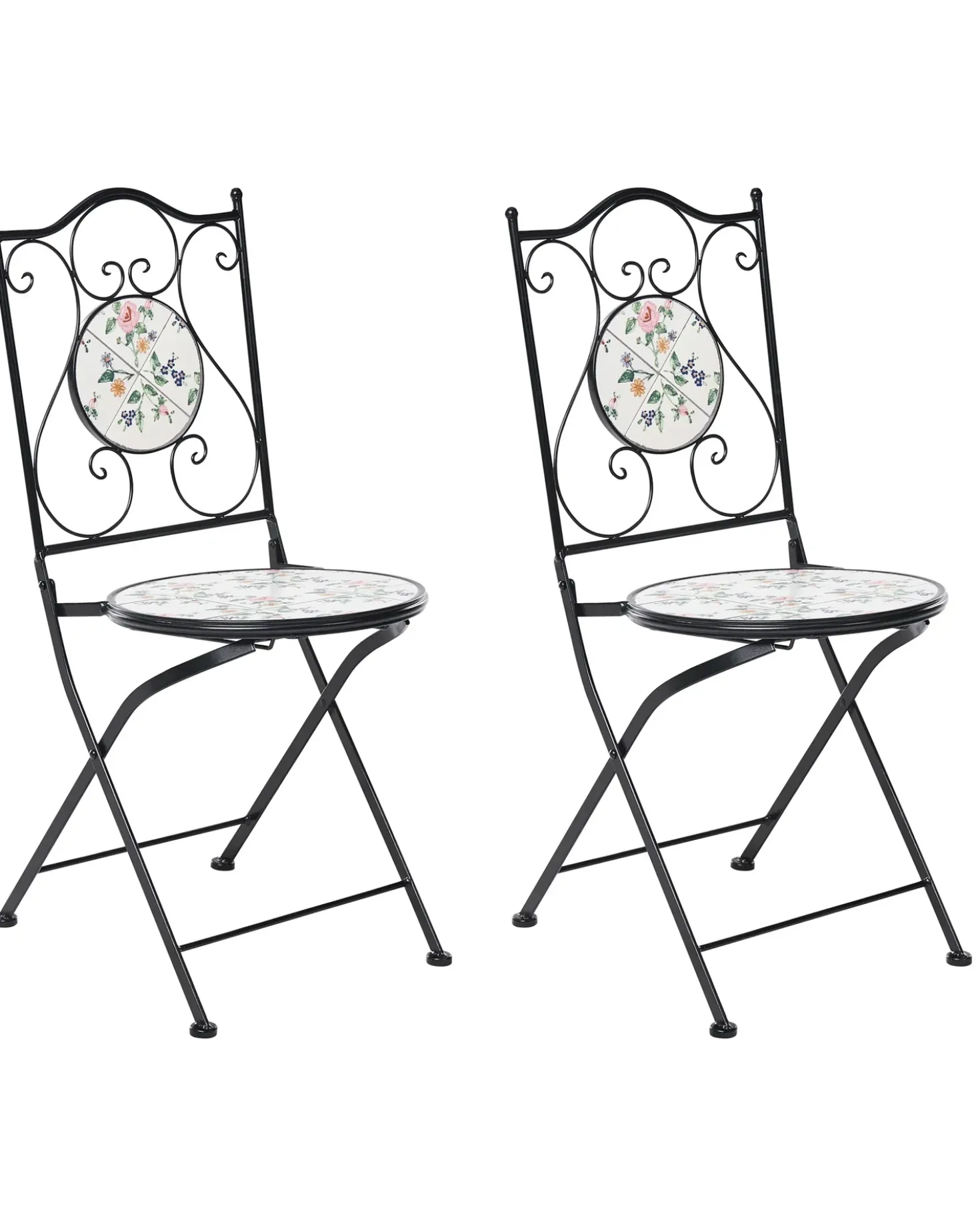 Set di 2 sedie da giardino COLLIO Metallo Nero