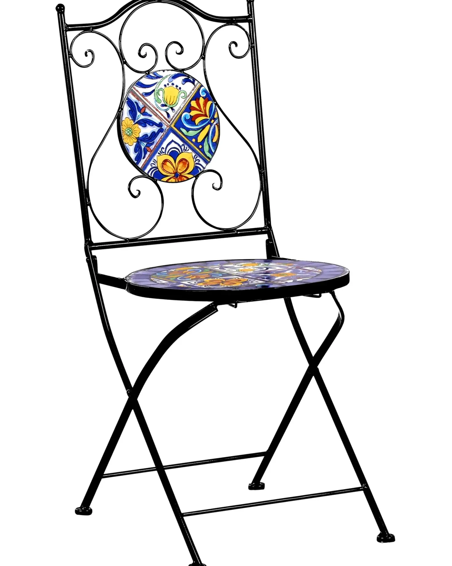 Set di 2 sedie da giardino CORIANO Pieghevole Metallo Nero