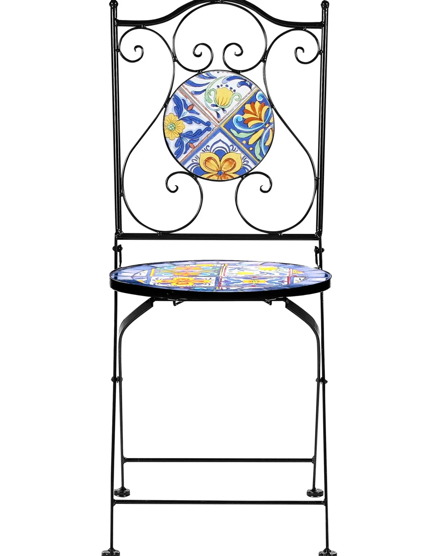 Set di 2 sedie da giardino CORIANO Pieghevole Metallo Nero