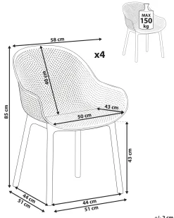 Set di 4 sedie da giardino TIGGIANO Verde oliva