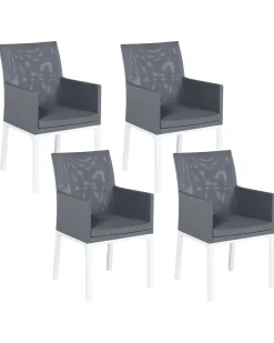 Set di 4 sedie da giardino BACOLI Tessuto Grigio scuro