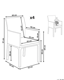 Set di 4 sedie da giardino BACOLI Tessuto Grigio scuro