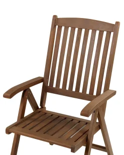 Set di 2 sedie da giardino con cuscini AMANTEA PREMIUM Legno d'acacia Blu