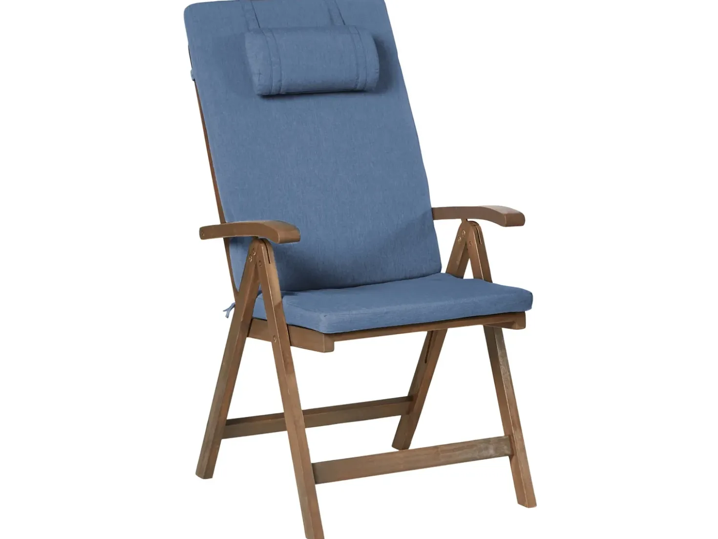 Set di 2 sedie da giardino con cuscini AMANTEA PREMIUM Legno d'acacia Blu