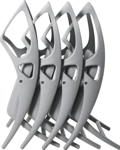 Set di 4 sedie da giardino NEMI Pieghevole Grigio