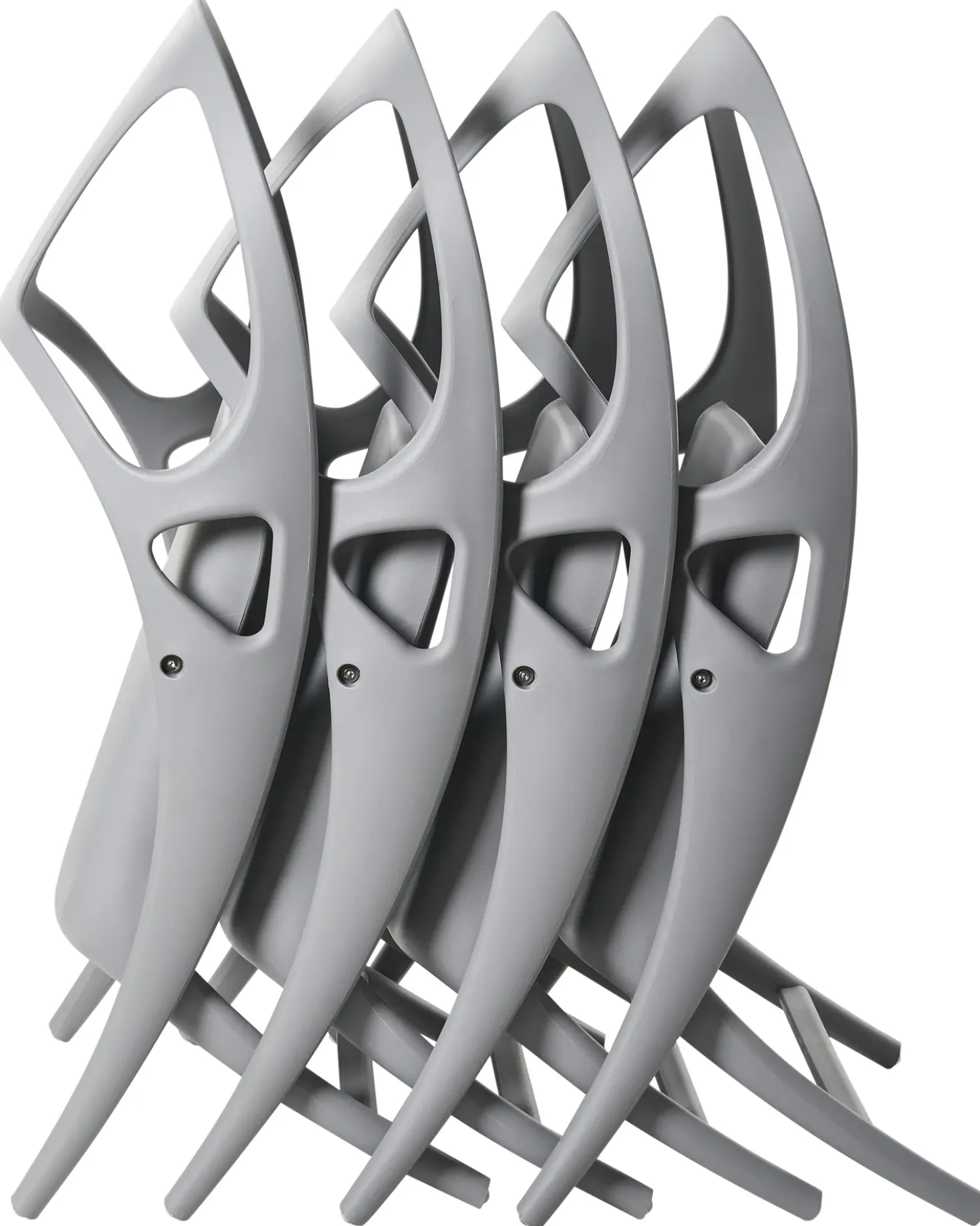 Set di 4 sedie da giardino NEMI Pieghevole Grigio