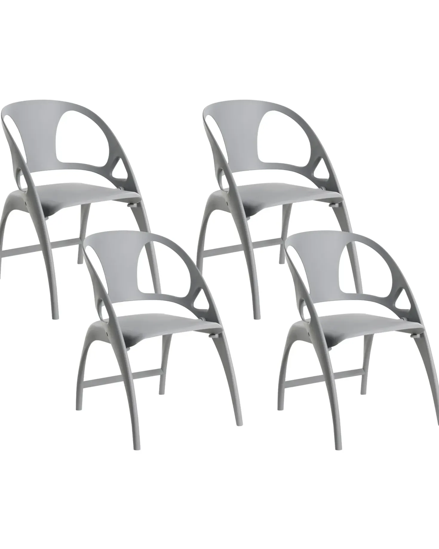Set di 4 sedie da giardino NEMI Pieghevole Grigio