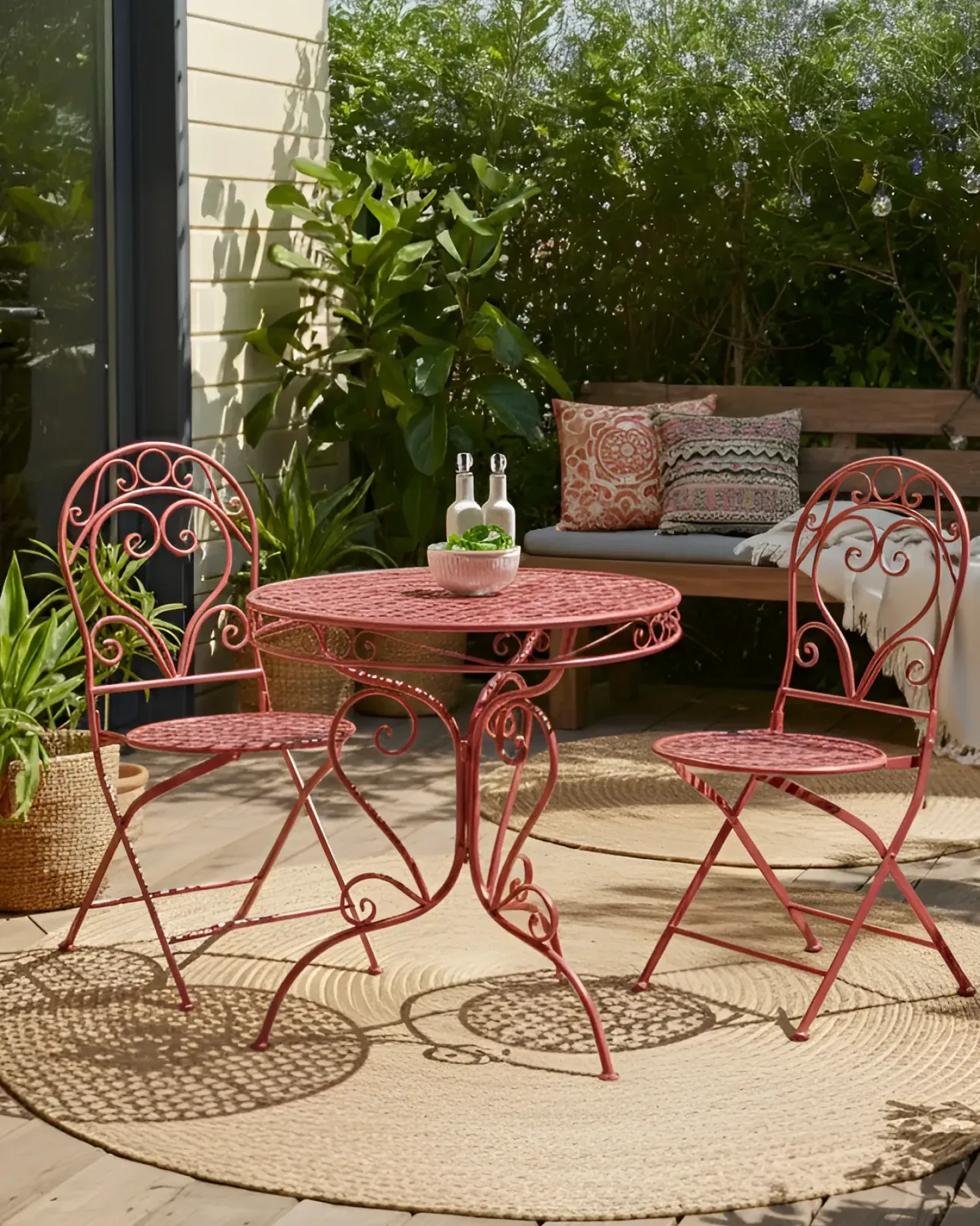 Set di 2 sedie da giardino ALBINIA Metallo Bordeaux