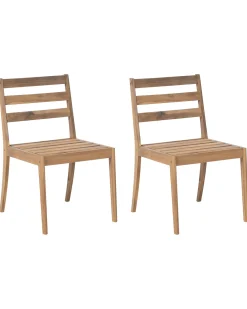 Set di 2 sedie da giardino CHIOGGIA Legno di acacia certificato Marrone chiaro
