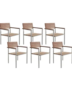 Set di 6 sedie da giardino VIAREGGIO Legno di teak Marrone