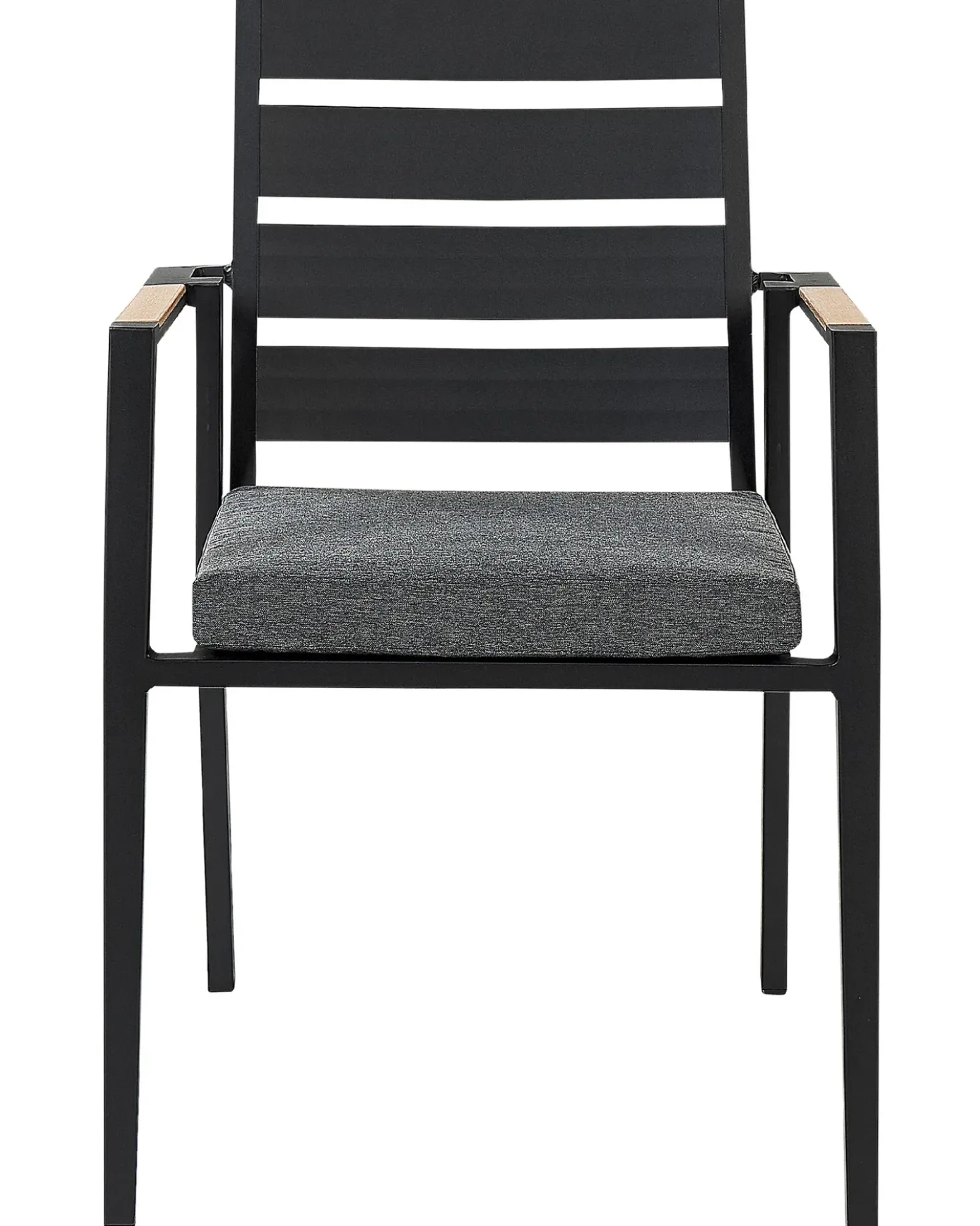 Set di 6 sedie da giardino con cuscini TAVIANO Metallo Nero