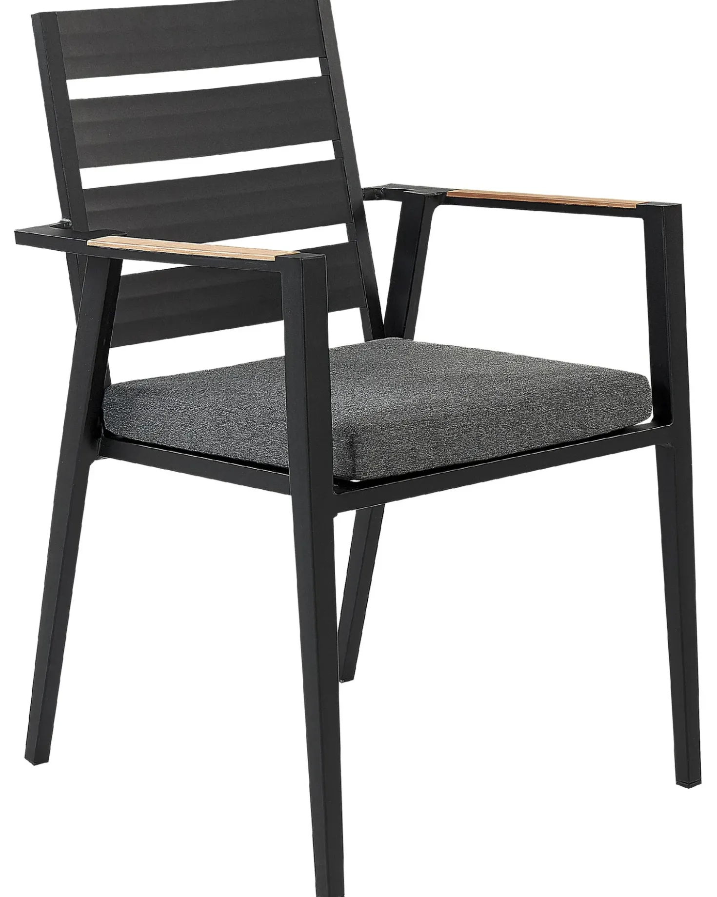 Set di 6 sedie da giardino con cuscini TAVIANO Metallo Nero