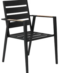 Set di 6 sedie da giardino con cuscini TAVIANO Metallo Nero