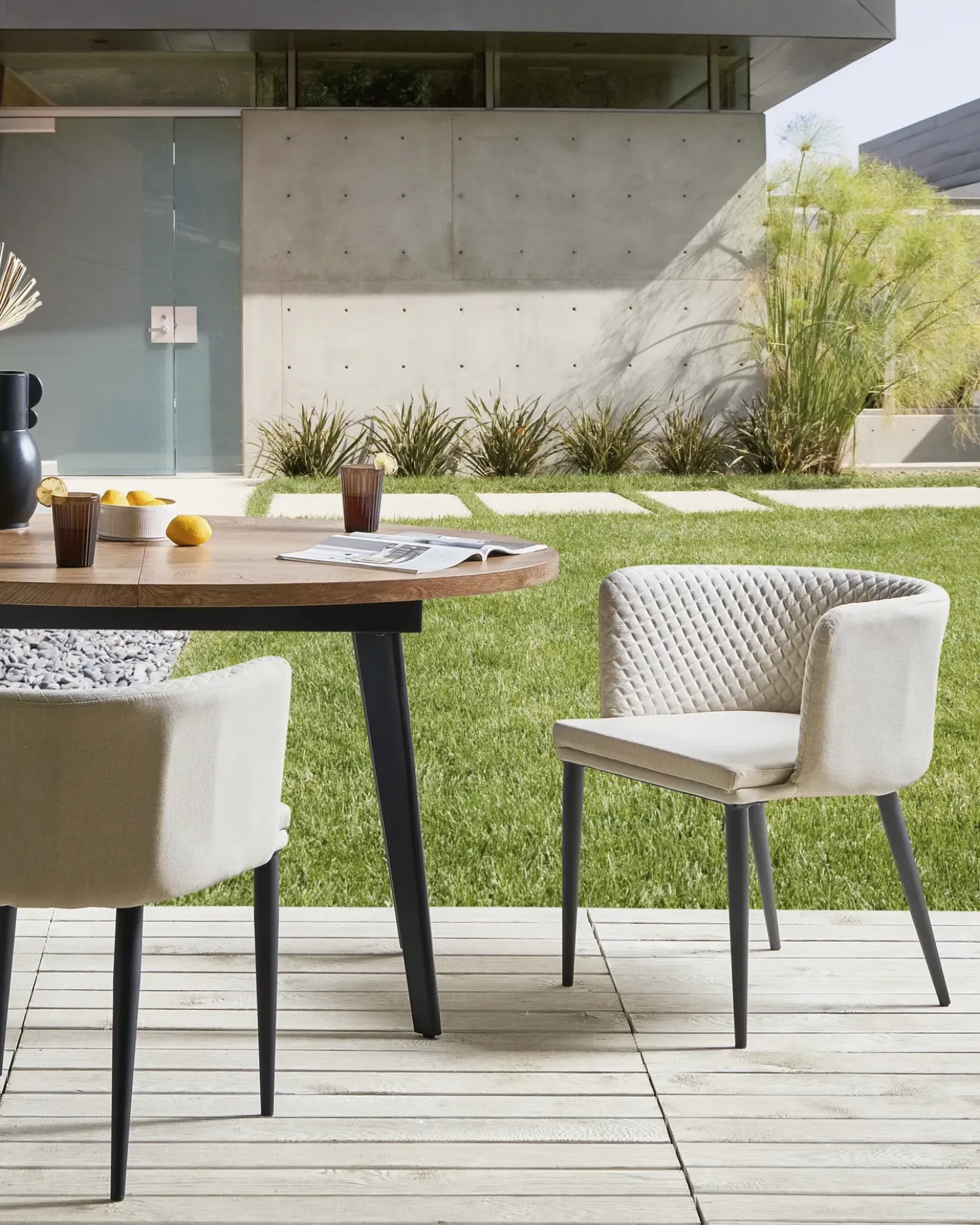 Set di 2 sedie da giardino LIMASSON Tessuto Beige