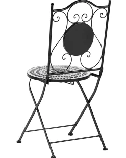 Set di 2 sedie da giardino COMISO Pieghevole Metallo Nero/Bianco