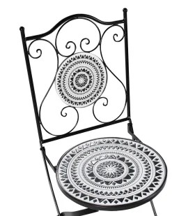 Set di 2 sedie da giardino COMISO Pieghevole Metallo Nero/Bianco