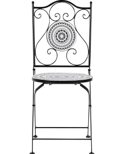 Set di 2 sedie da giardino COMISO Pieghevole Metallo Nero/Bianco