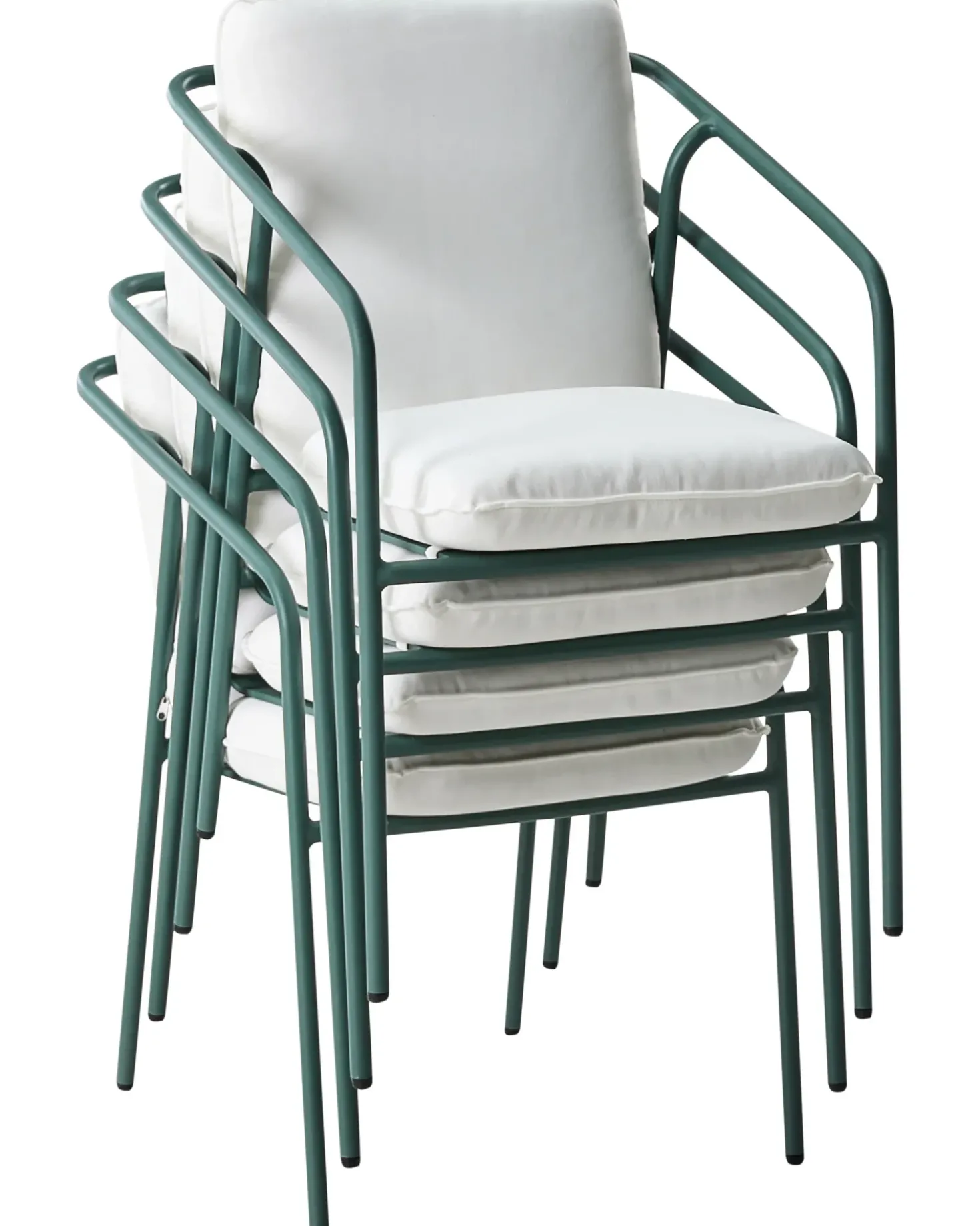 Set di 4 sedie da giardino con cuscini ASCIANO Metallo Verde