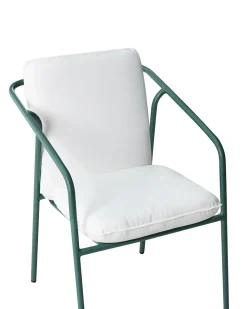 Set di 4 sedie da giardino con cuscini ASCIANO Metallo Verde