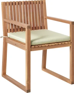 Set di 2 sedie da giardino con cuscini SASSARI PREMIUM Legno di acacia certificato Verde chiaro