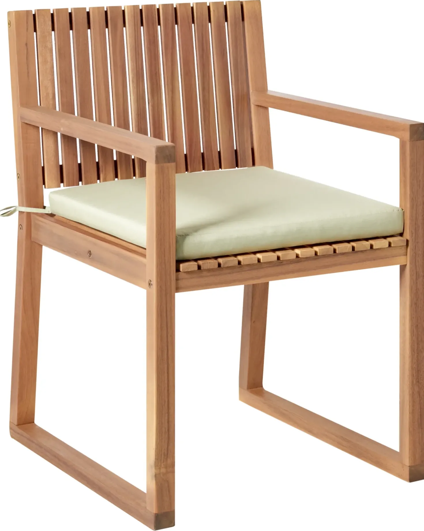 Set di 2 sedie da giardino con cuscini SASSARI PREMIUM Legno di acacia certificato Verde chiaro