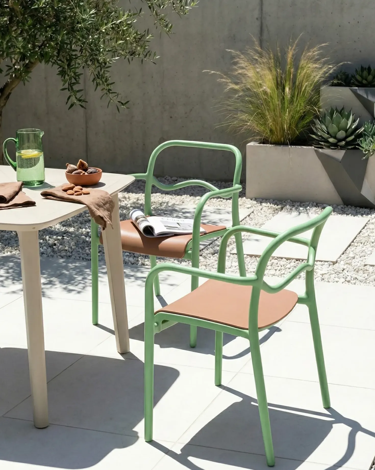 Set di 2 sedie da giardino THASOS Materiale sintetico Verde