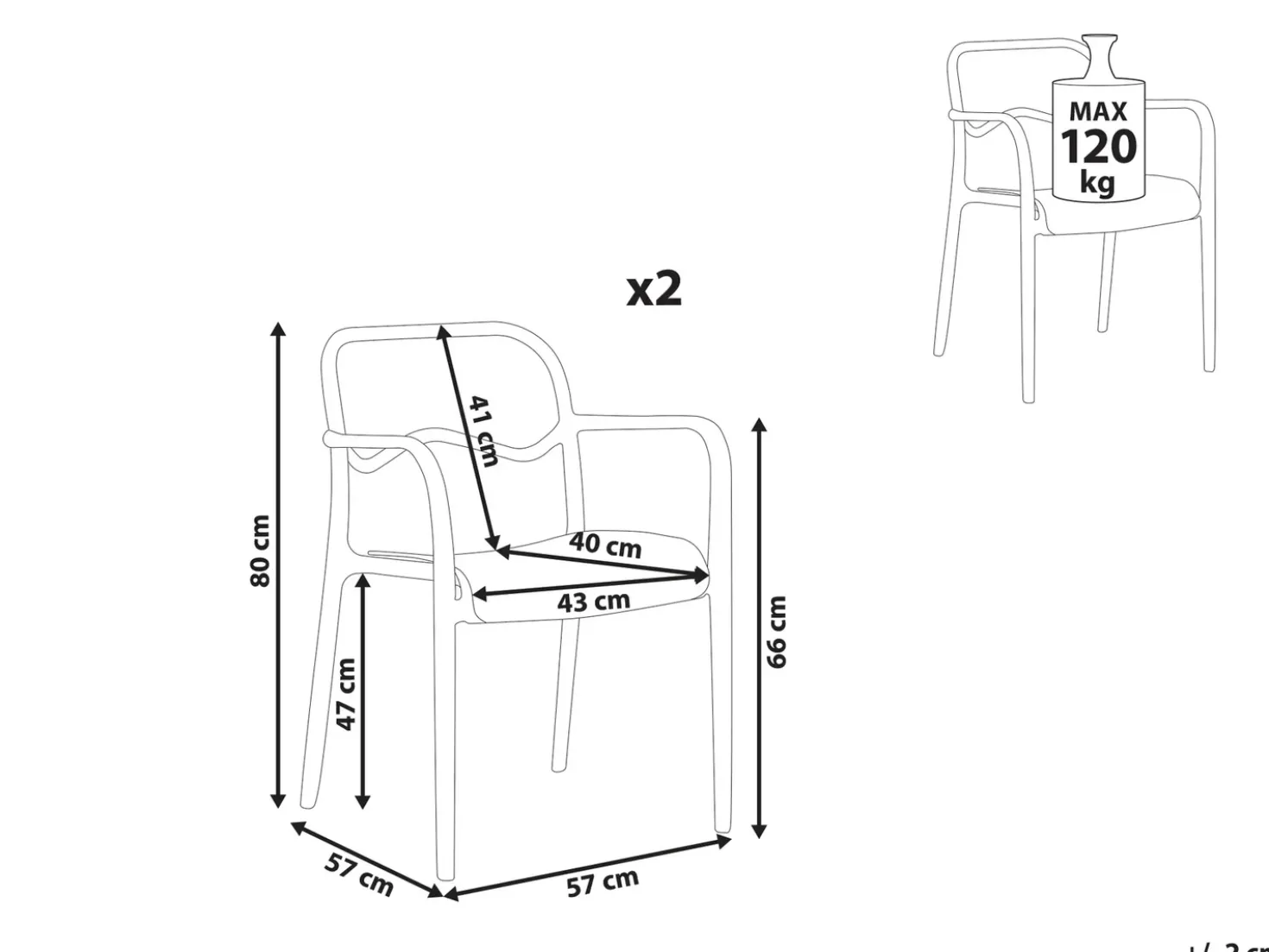 Set di 2 sedie da giardino THASOS Materiale sintetico Verde