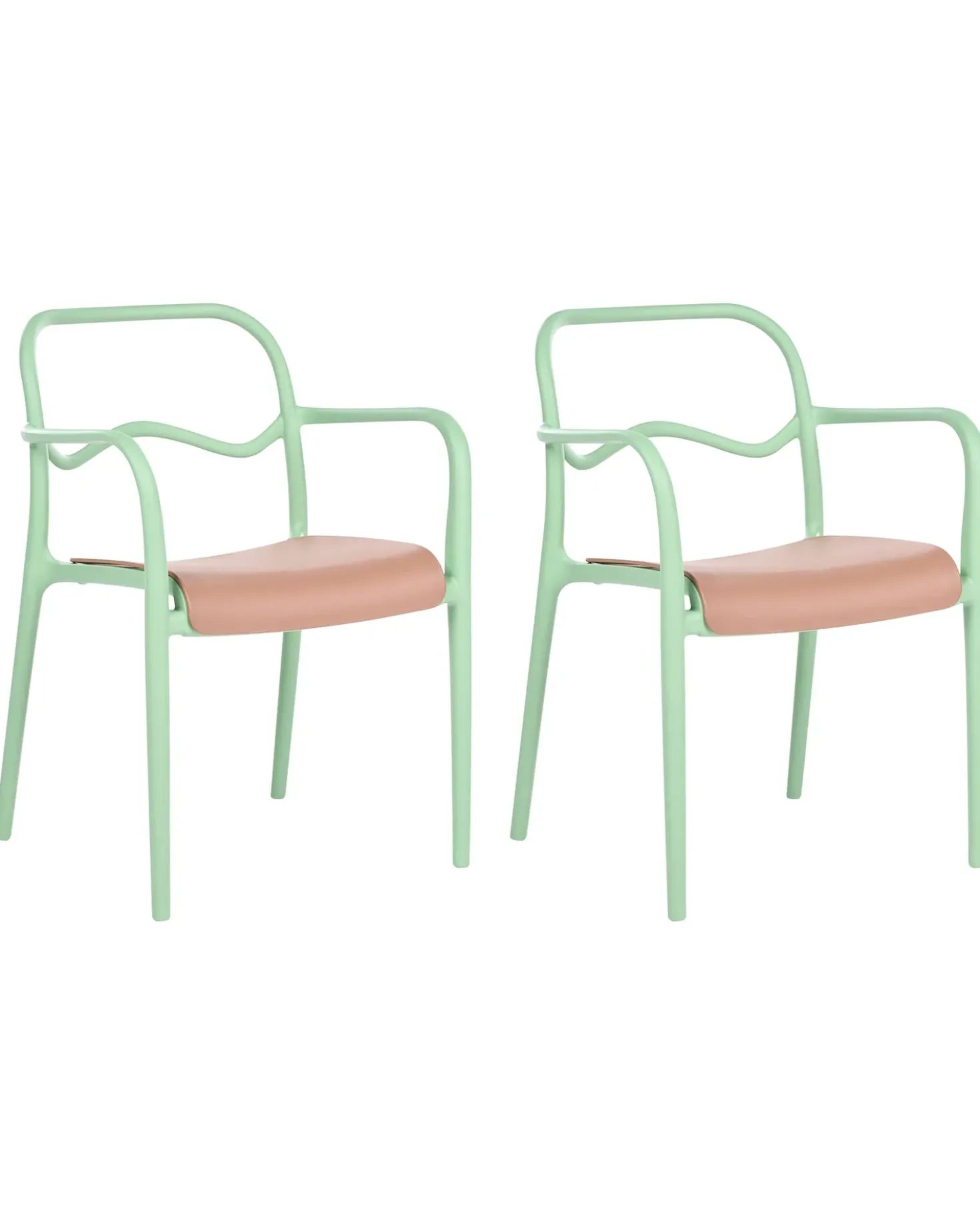 Set di 2 sedie da giardino THASOS Materiale sintetico Verde
