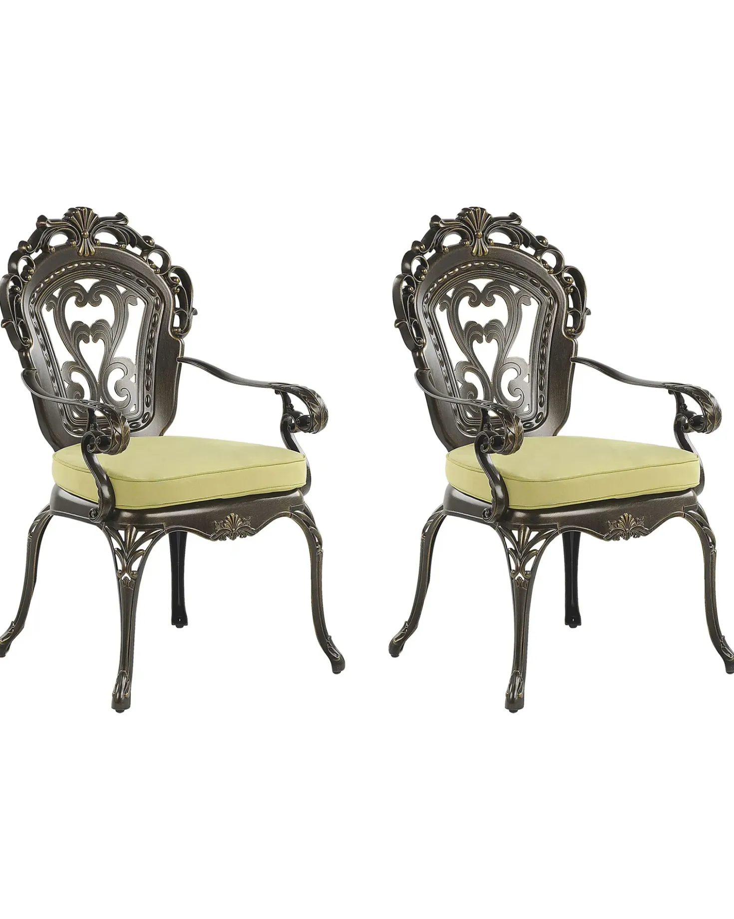 Set di 2 sedie da giardino con cuscini SAPRI Metallo Marrone scuro
