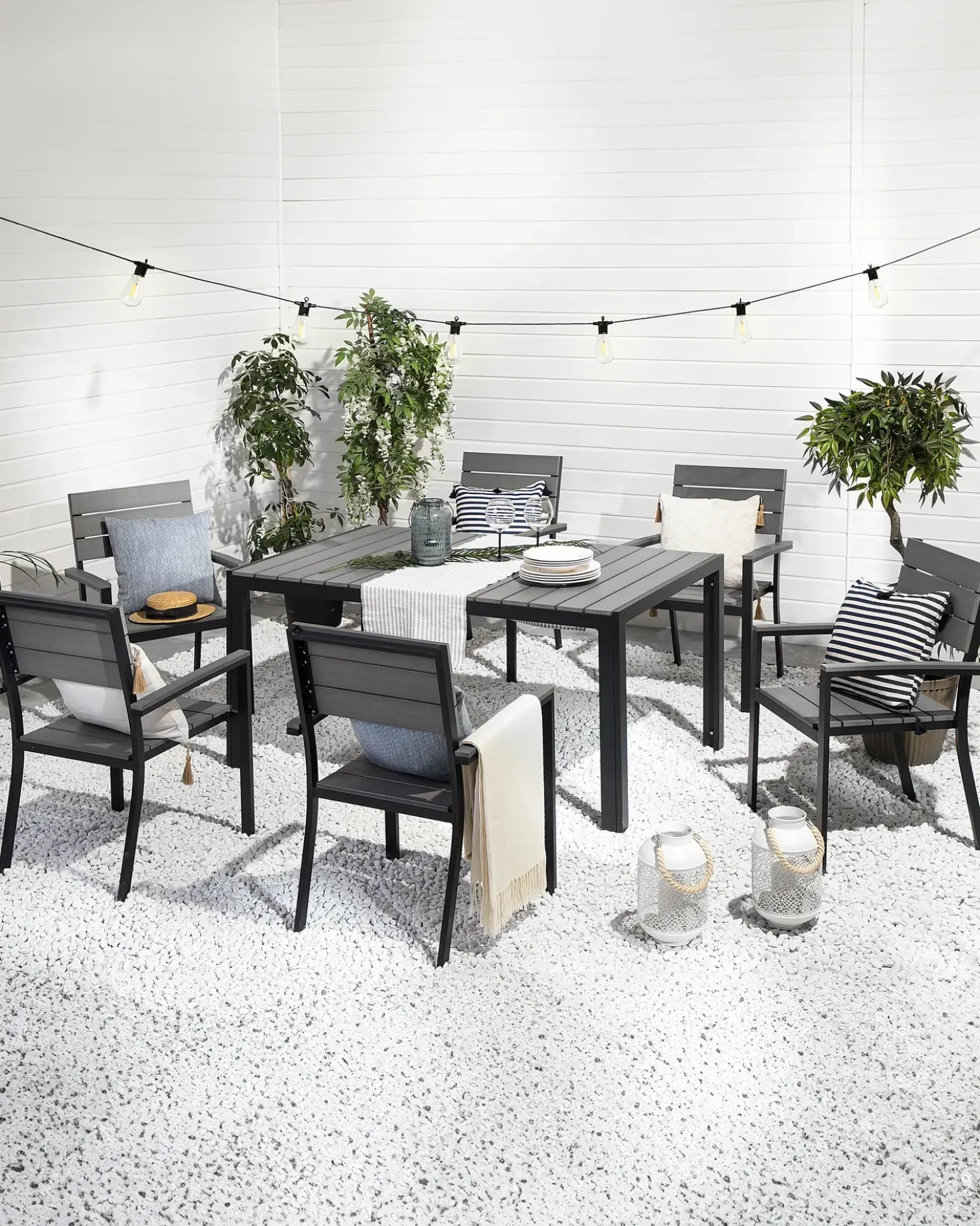 Set di 6 sedie da giardino COMO Grigio