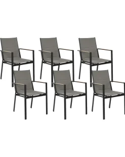 Set di 6 sedie da giardino BUSSETO Metallo Nero