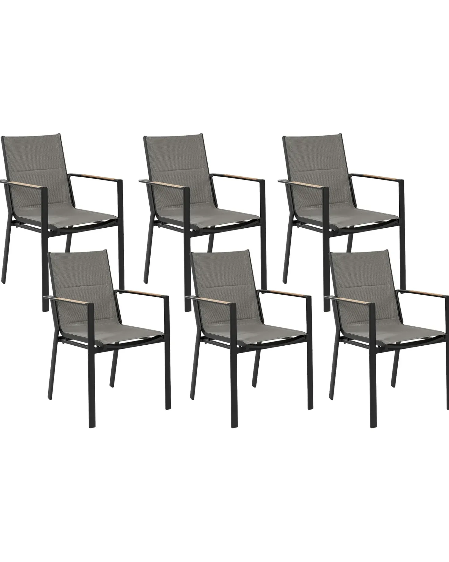 Set di 6 sedie da giardino BUSSETO Metallo Nero
