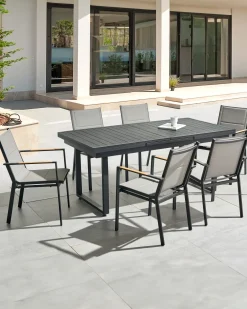 Set di 6 sedie da giardino BUSSETO Metallo Nero