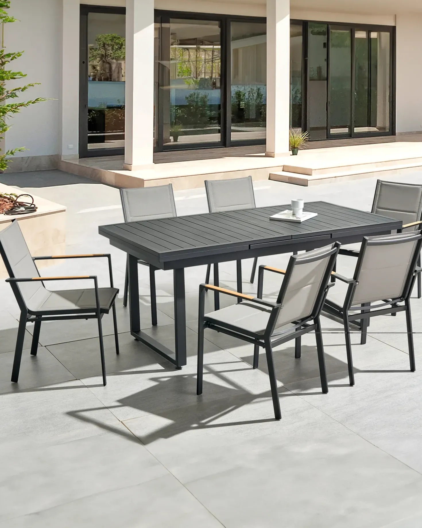 Set di 6 sedie da giardino BUSSETO Metallo Nero