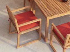 Set di 2 sedie da giardino con cuscini SASSARI PREMIUM Legno di acacia certificato Rosso
