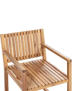 Set di 2 sedie da giardino con cuscini SASSARI PREMIUM Legno di acacia certificato Rosso