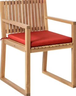 Set di 2 sedie da giardino con cuscini SASSARI PREMIUM Legno di acacia certificato Rosso