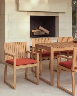 Set di 2 sedie da giardino con cuscini SASSARI PREMIUM Legno di acacia certificato Rosso