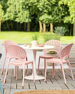 Set di 4 sedie da giardino OSTIA Rosa pastello