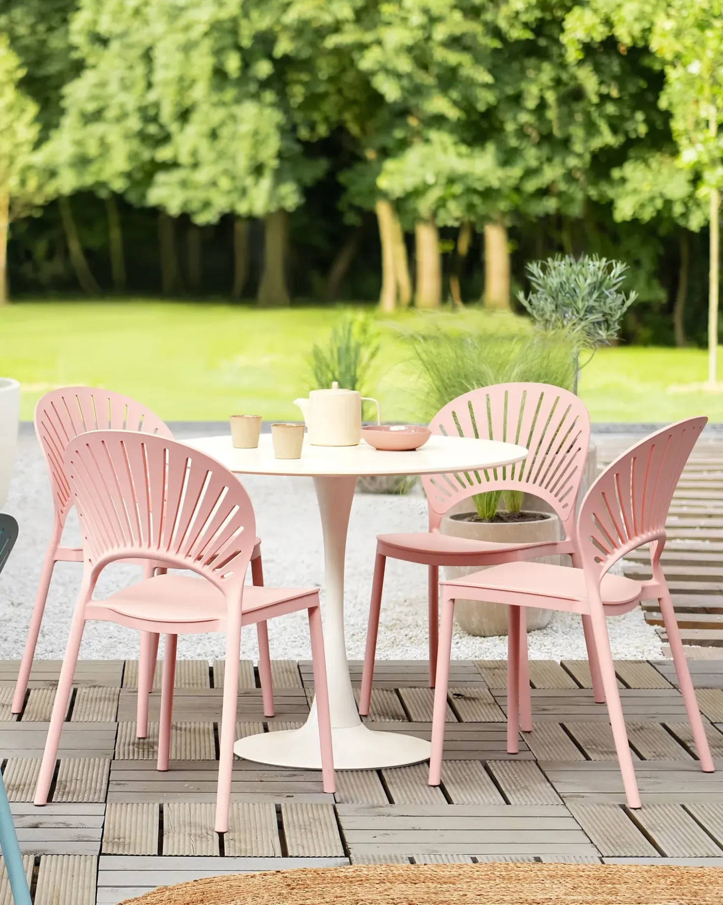 Set di 4 sedie da giardino OSTIA Rosa pastello
