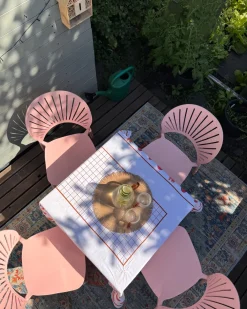 Set di 4 sedie da giardino OSTIA Rosa pastello