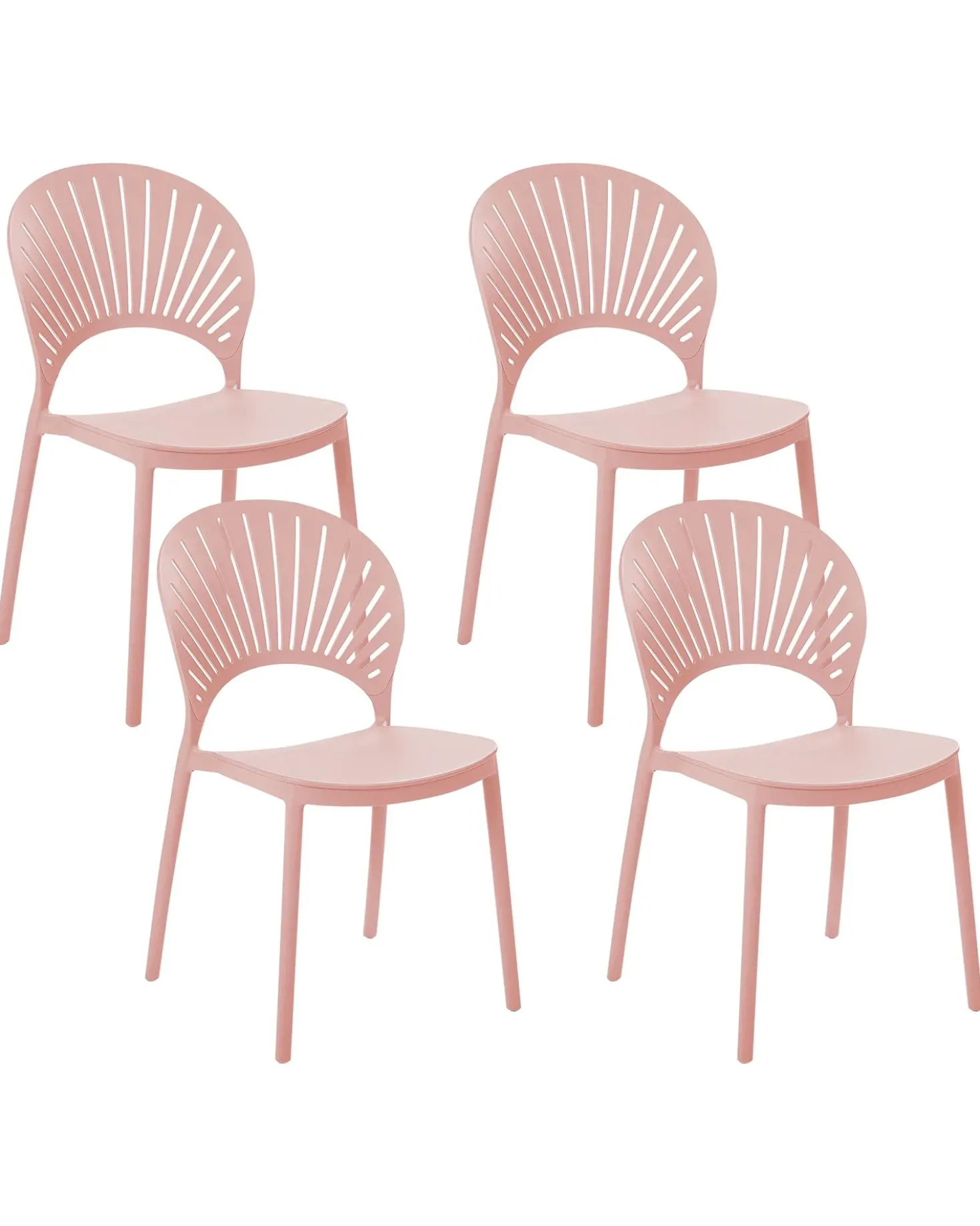 Set di 4 sedie da giardino OSTIA Rosa pastello