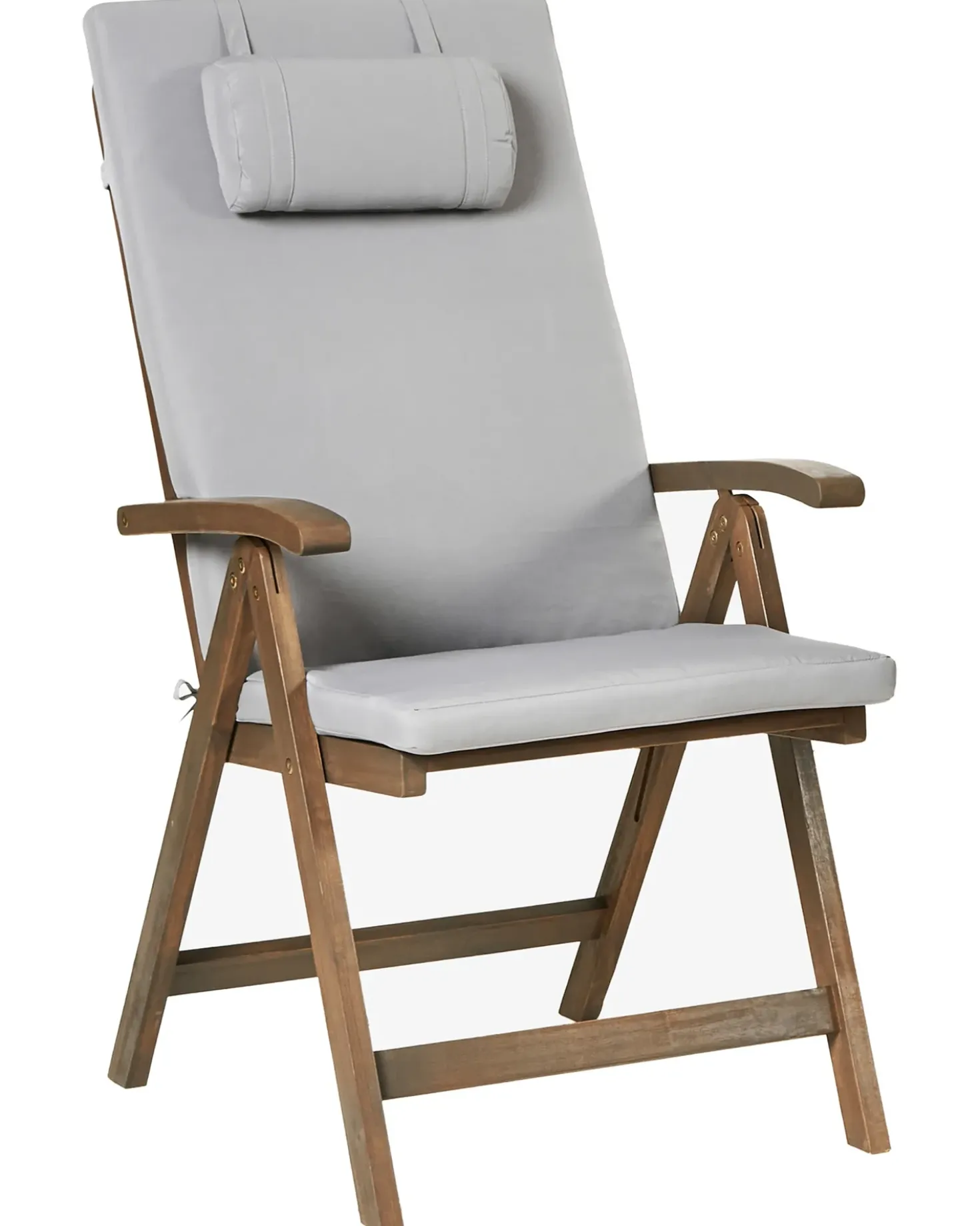 Set di 2 sedie da giardino con cuscini AMANTEA PREMIUM Legno d'acacia Grigio chiaro
