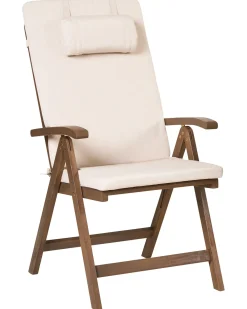 Set di 2 sedie da giardino con cuscini AMANTEA PREMIUM Legno d'acacia Beige chiaro