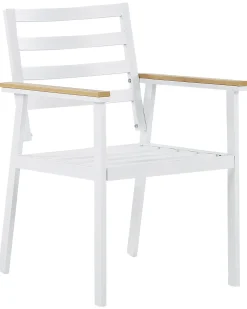 Set di 4 sedie da giardino con cuscini CAVOLI Metallo Beige