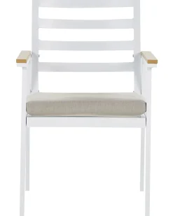 Set di 4 sedie da giardino con cuscini CAVOLI Metallo Beige
