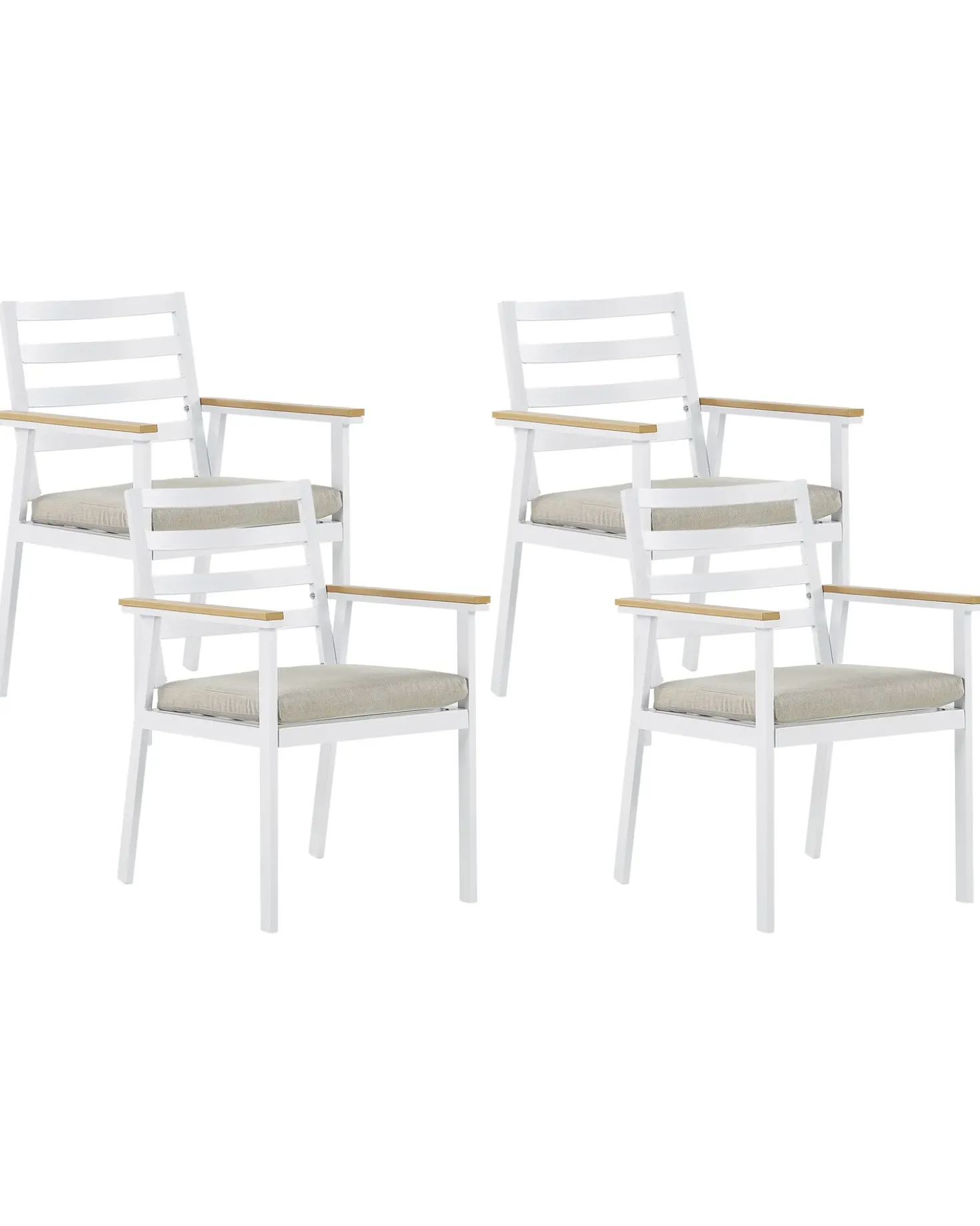 Set di 4 sedie da giardino con cuscini CAVOLI Metallo Beige