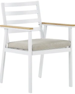 Set di 4 sedie da giardino con cuscini CAVOLI Metallo Beige