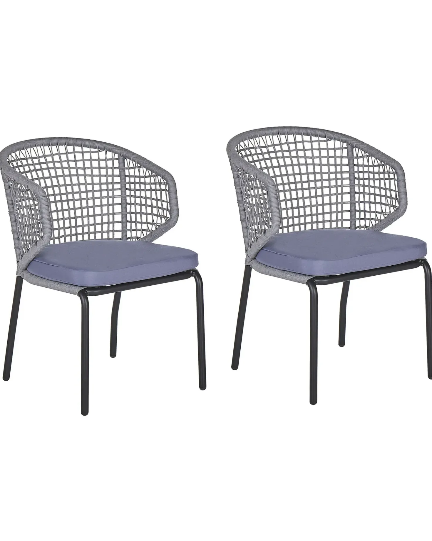 Set di 2 sedie da giardino con cuscini PALMI Metallo Grigio