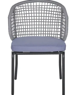 Set di 2 sedie da giardino con cuscini PALMI Metallo Grigio